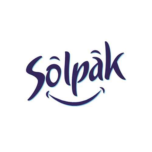 Le logo de la marque de boisson Solpak distribuée à La Réunion. Il s'agit d'une référence client d'Antoine Chadufau en conseil en communication.